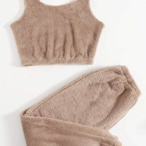 Solid Flannel Lounge Set: pants and top